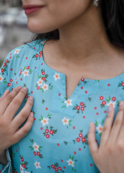 Sky Blue Bloom | Co-Ord Set